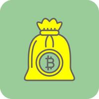 Bitcoin Bag Filled Yellow Icon vector