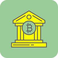 Bank Bank Filled Yellow Icon vector