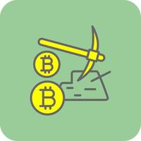 Mining Mining Filled Yellow Icon vector