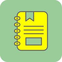 Notebook Filled Yellow Icon vector