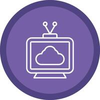 Television Line Multi Circle Icon vector