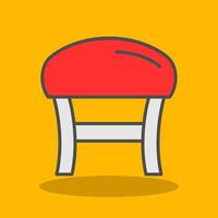 Stool Filled Shadow Icon vector