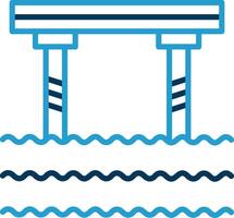 Bridge Line Blue Two Color Icon vector