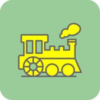 vapor tren lleno amarillo icono vector