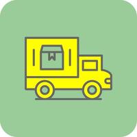 Delivery Van Filled Yellow Icon vector