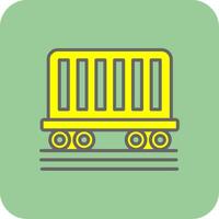 Train Container Filled Yellow Icon vector