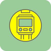 metro lleno amarillo icono vector