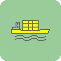 Bulk Carrier Filled Yellow Icon vector