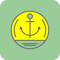 Anchor Filled Yellow Icon vector