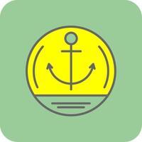 Anchor Filled Yellow Icon vector