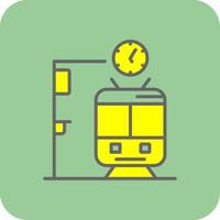 Metro Station Filled Yellow Icon vector