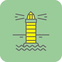 Lighthouse Filled Yellow Icon vector