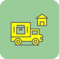 Home Delivery Filled Yellow Icon vector