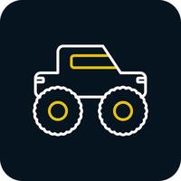 Monster Truck Line Red Circle Icon vector