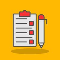 Task List Filled Shadow Icon vector