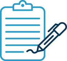 Check List Line Blue Two Color Icon vector