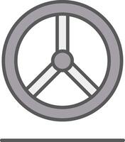 Steering Wheel Line Filled Light Icon vector