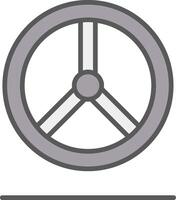 Steering Wheel Line Filled Light Icon vector