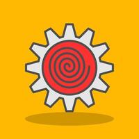 Spiral Filled Shadow Icon vector