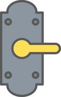 Door Lock Line Filled Light Icon vector