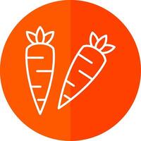 Carrots Line Yellow White Icon vector