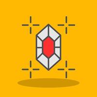 Gem Filled Shadow Icon vector