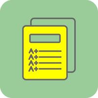 Report Card Filled Yellow Icon vector