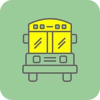 School Bus Filled Yellow Icon vector