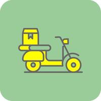 Pizza Delivery Filled Yellow Icon vector