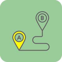 Route Planning Filled Yellow Icon vector