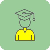 Student Filled Yellow Icon vector