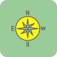 Compass Filled Yellow Icon vector