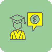 Business Education Filled Yellow Icon vector