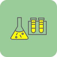 Science Beaker Filled Yellow Icon vector