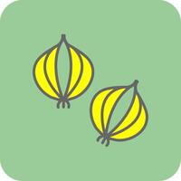 cebolla lleno amarillo icono vector