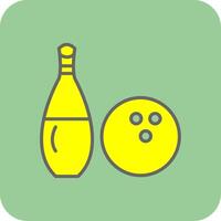 Bowling Filled Yellow Icon vector