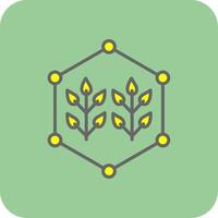 Connected Farming Filled Yellow Icon vector