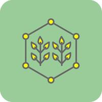 Connected Farming Filled Yellow Icon vector