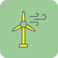 viento turbina lleno amarillo icono vector