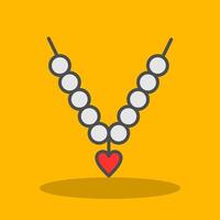 Necklace Filled Shadow Icon vector