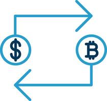 Bitcoin Exchange Line Blue Two Color Icon vector