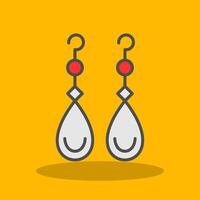 Earrings Filled Shadow Icon vector