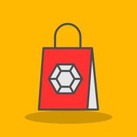 Shopping Bag Filled Shadow Icon vector