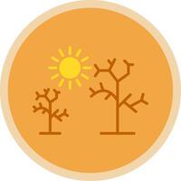 Dry Tree Flat Multi Circle Icon vector