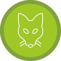 Fox Line Multi Circle Icon vector