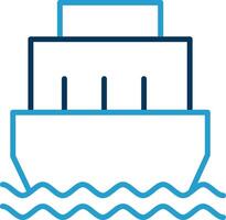 Port Line Blue Two Color Icon vector