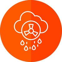 Acid Rain Line Yellow White Icon vector