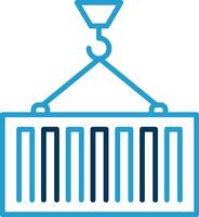 Container Loading Line Blue Two Color Icon vector