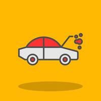 coche Descompostura lleno sombra icono vector