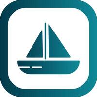 Sailing Boat Glyph Gradient Corner Icon vector